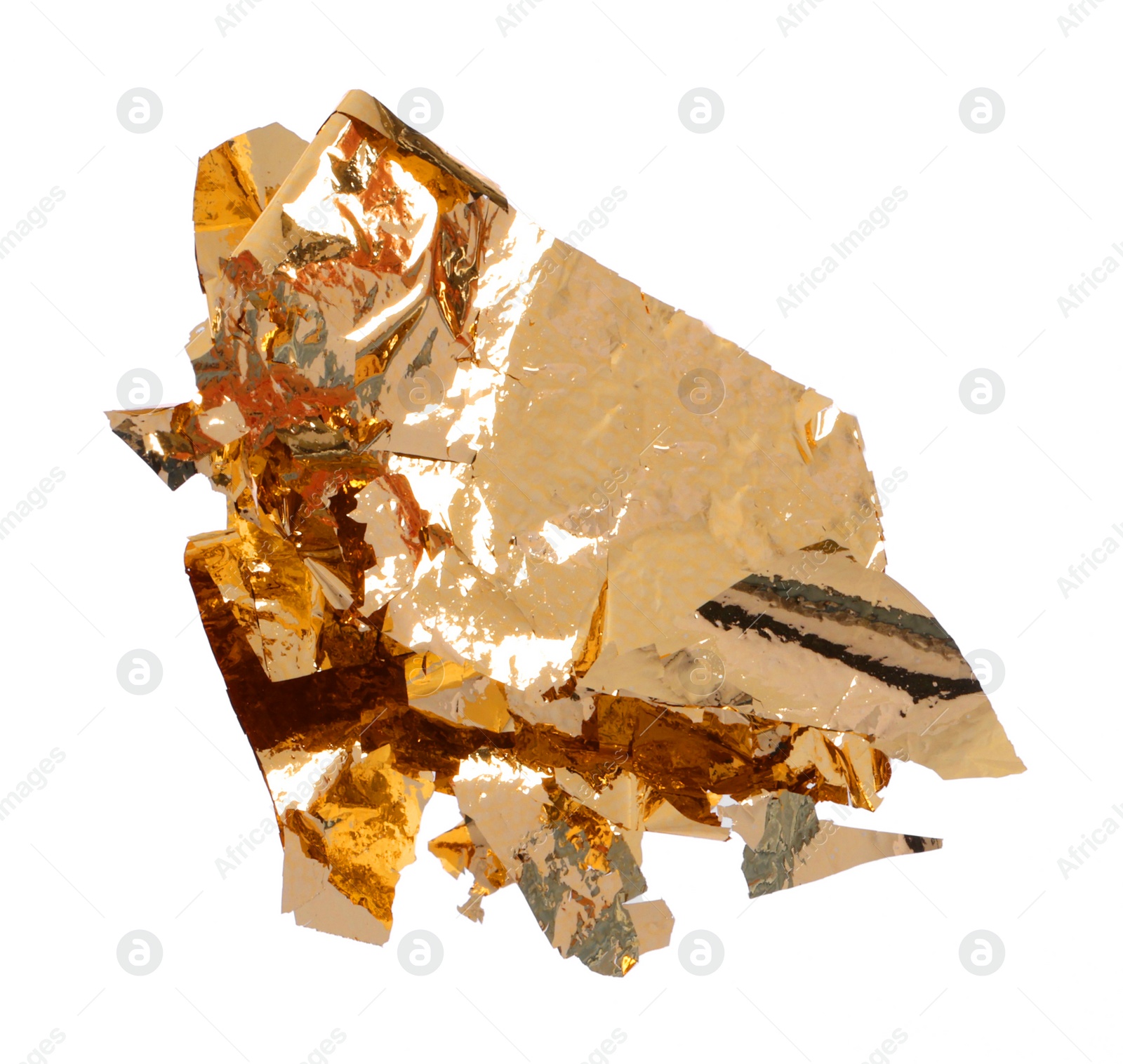 Photo of Piece of edible gold leaf isolated on white