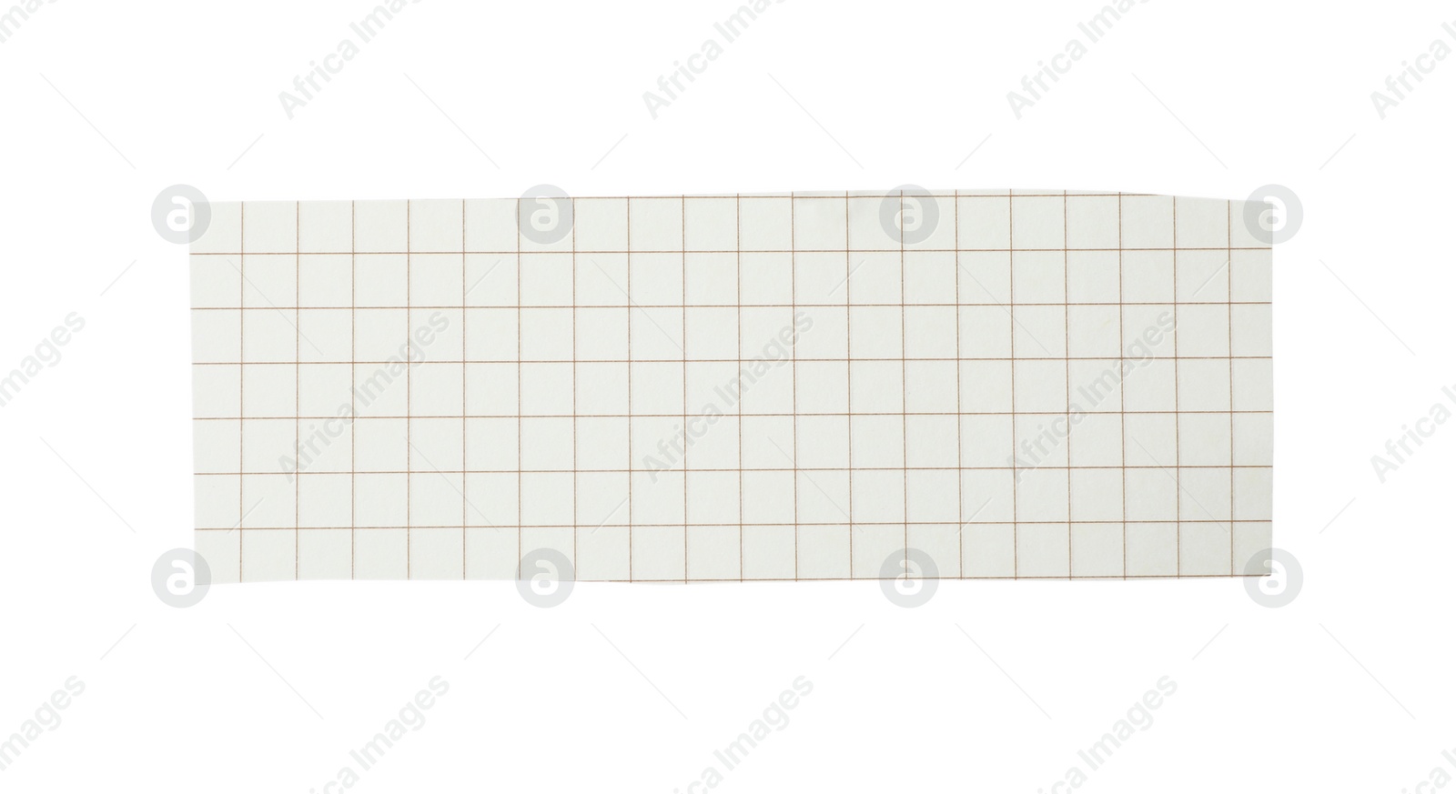 Photo of Piece of blank notebook paper isolated on white. Space for design