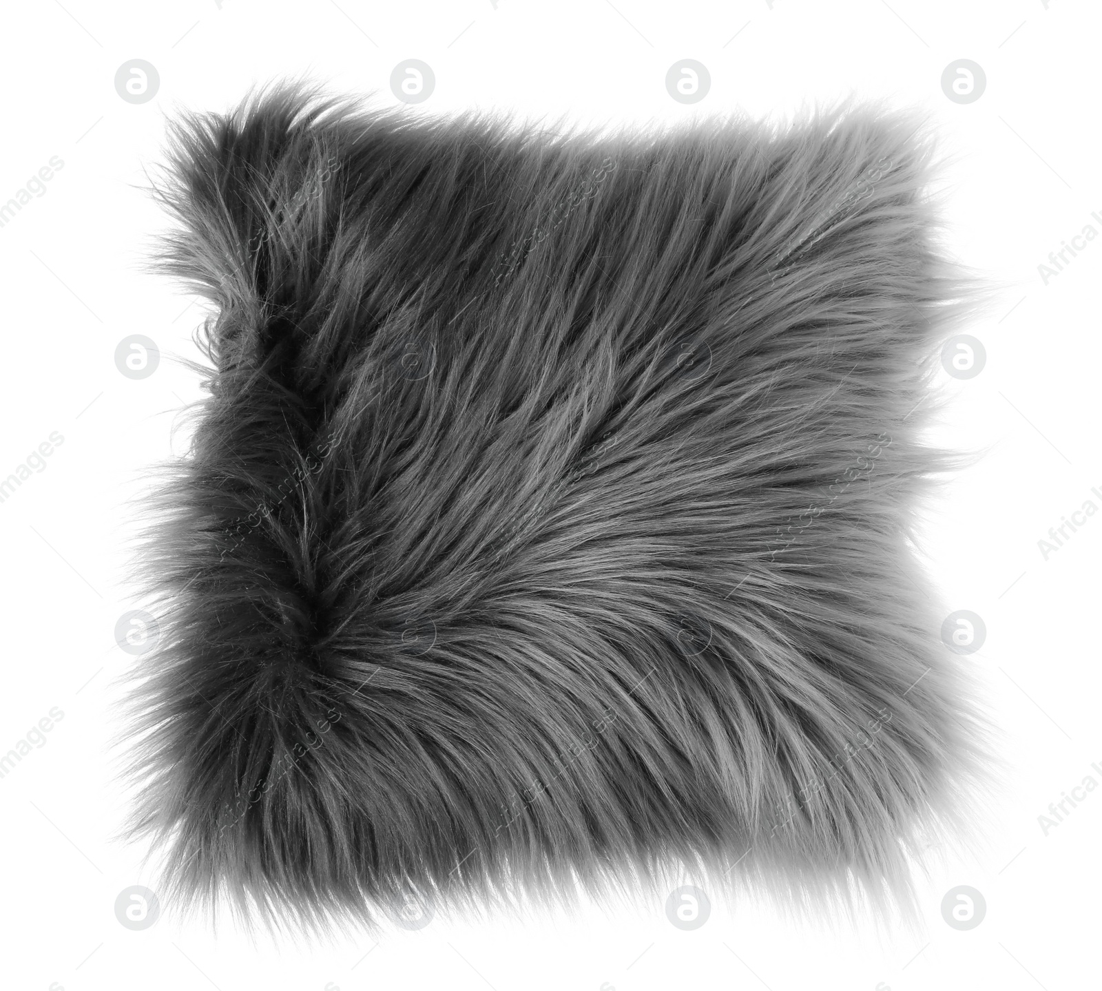 Photo of Fluffy decorative pillow on white background