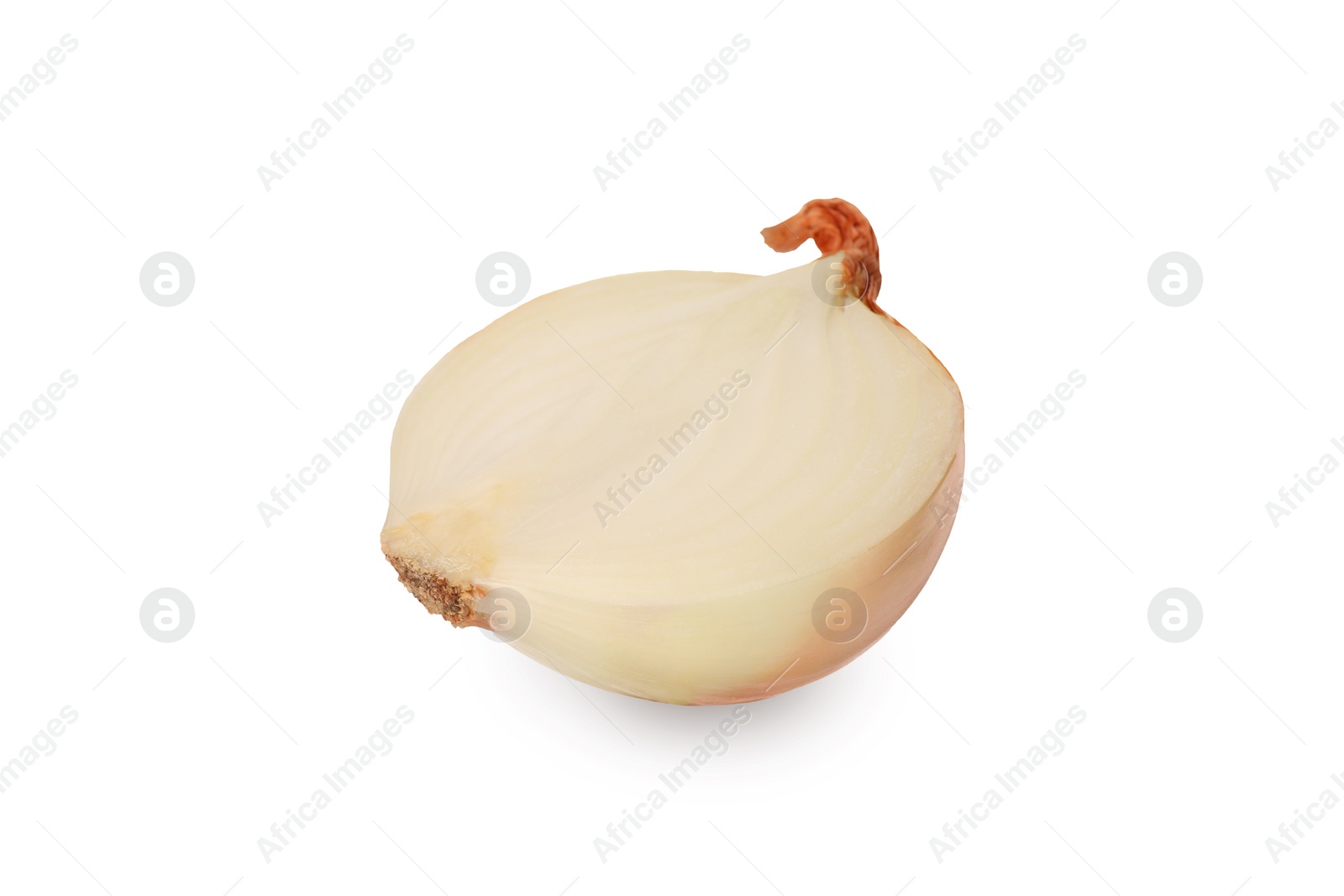 Photo of Half of fresh ripe onion isolated on white