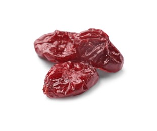 Dried cranberries isolated on white. Tasty berries