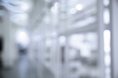 Image of Office interior. Blurred view of comfortable workspace