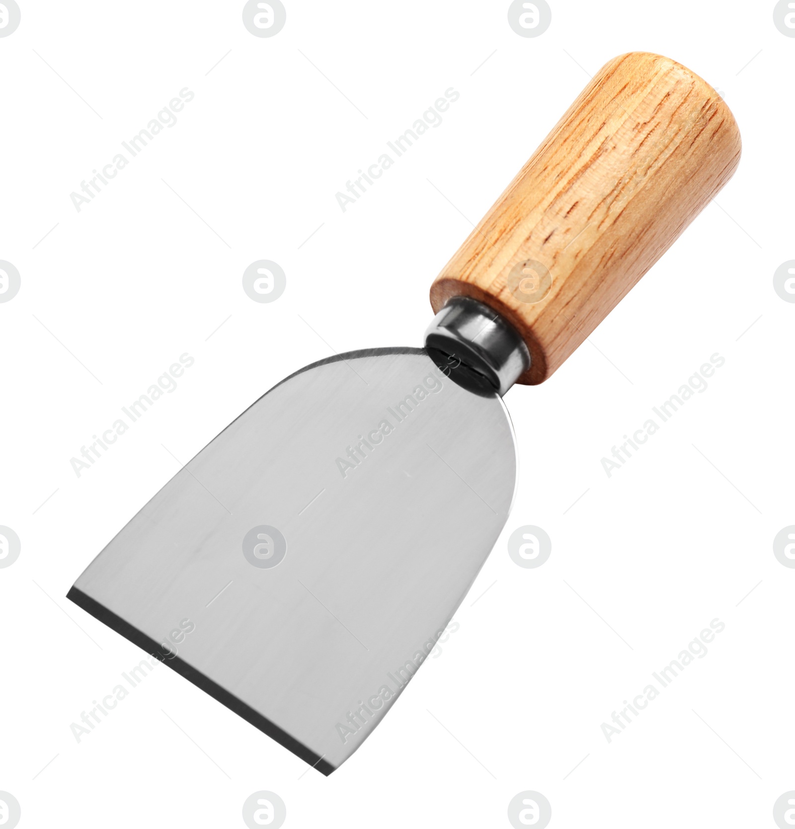 Photo of Cheese knife with wooden handle isolated on white