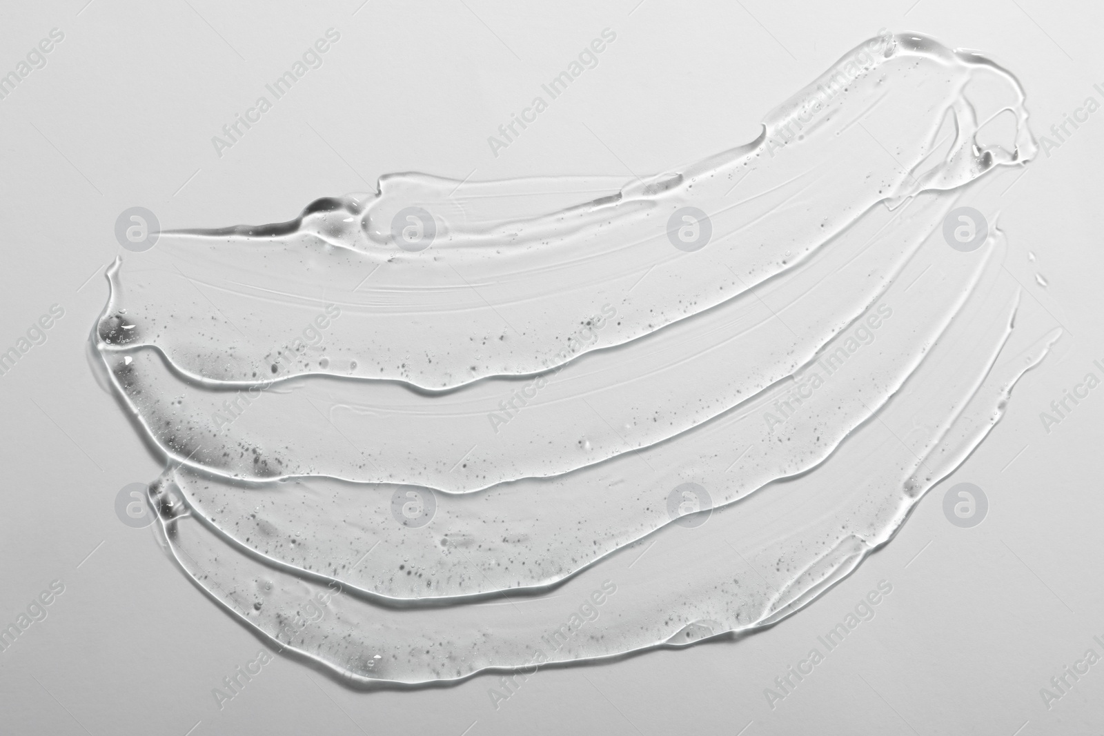 Photo of Cosmetic gel on white background, top view