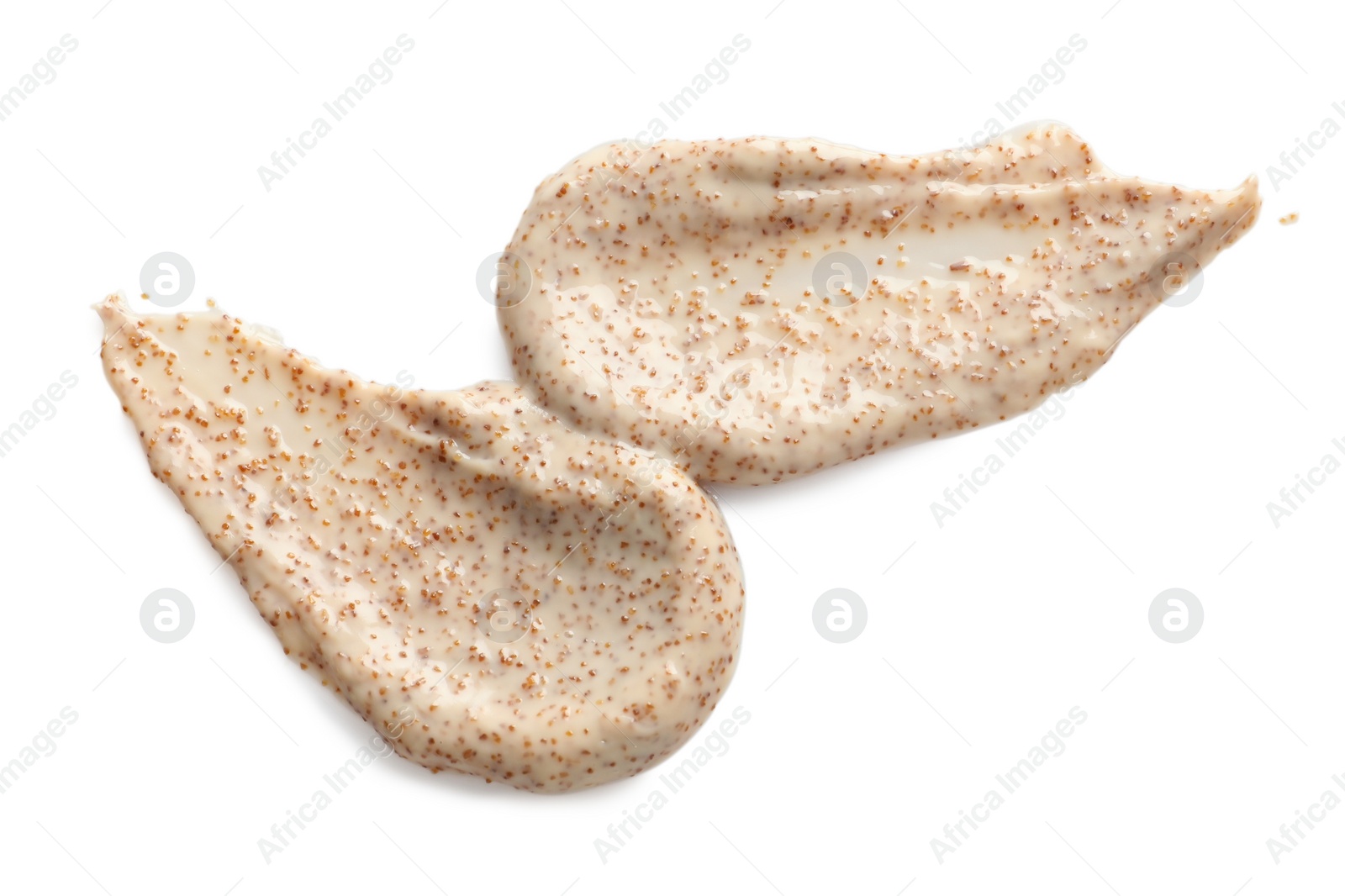 Photo of Sample of natural scrub on white background, top view