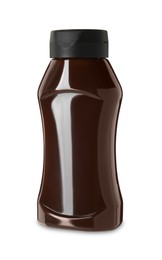 Photo of Tasty barbecue sauce in bottle isolated on white