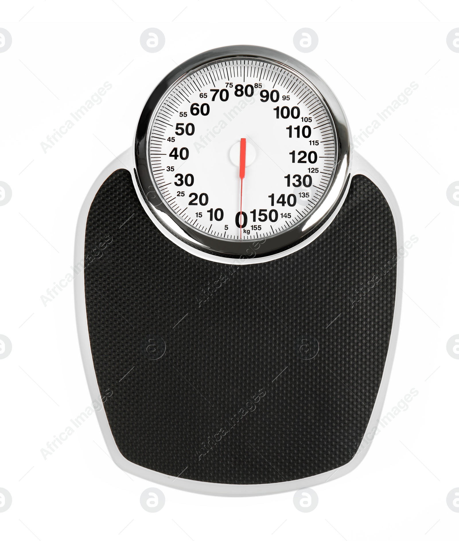 Photo of Modern scales on white background, top view