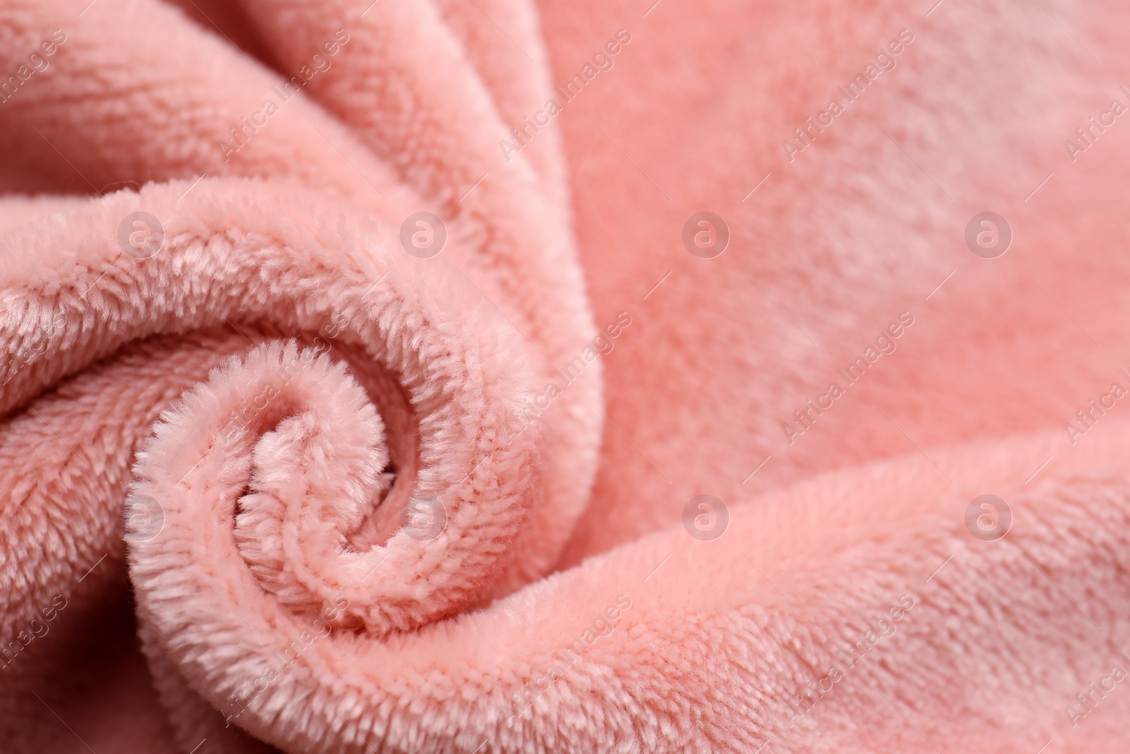 Photo of Soft pink fabric as background, top view