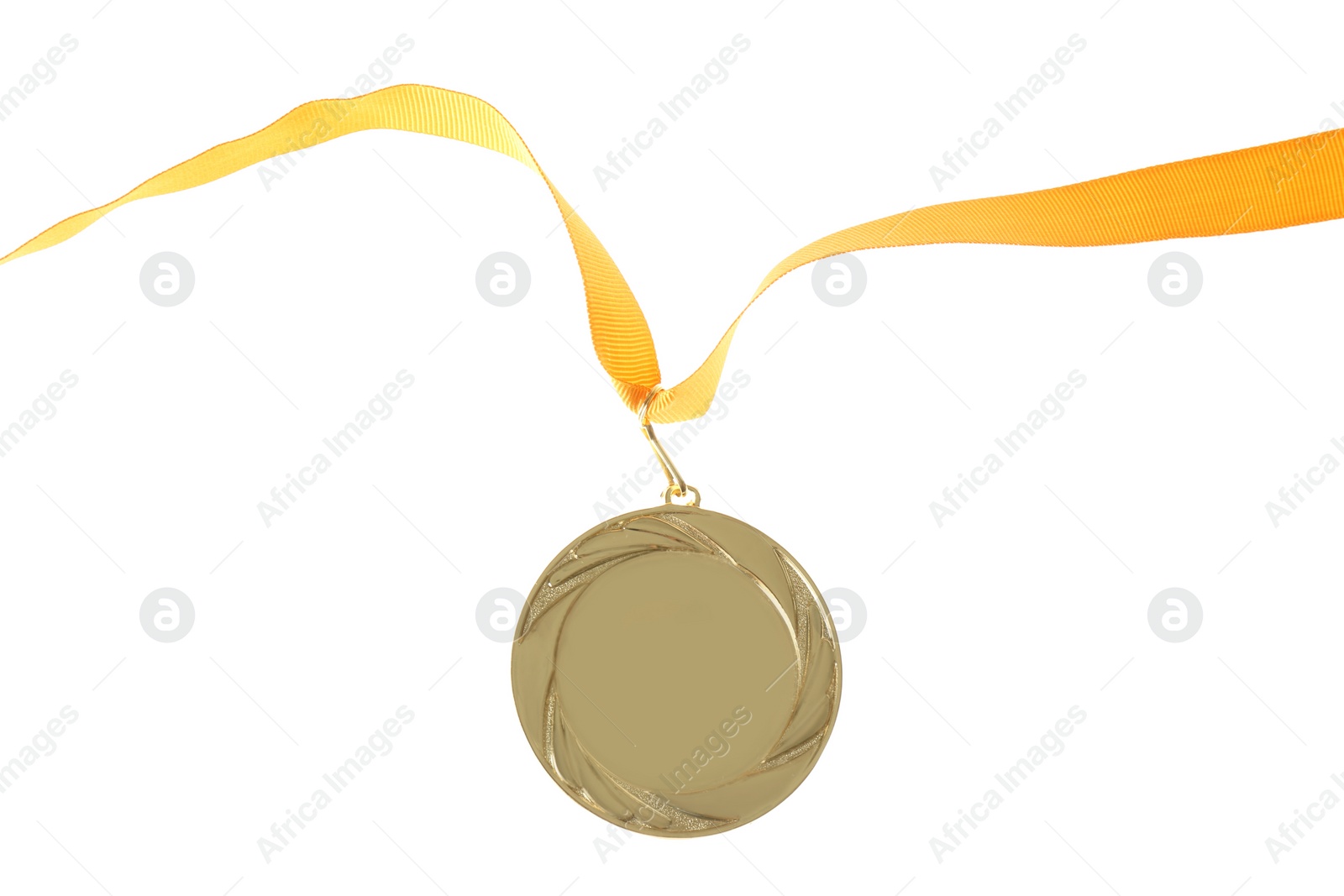 Photo of Gold medal isolated on white. Space for design