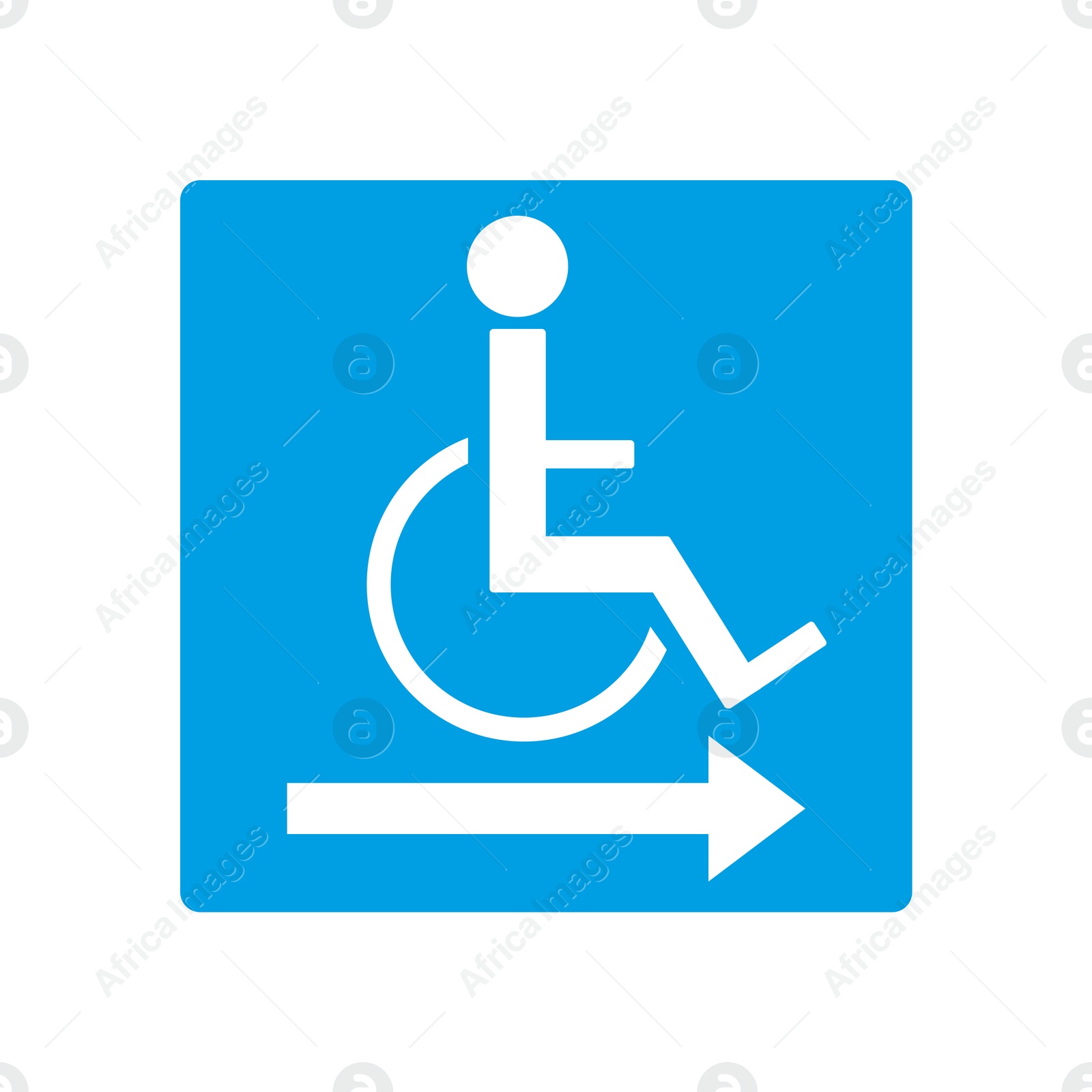 Illustration of Wheelchair symbol on white background. Disability sign, illustration