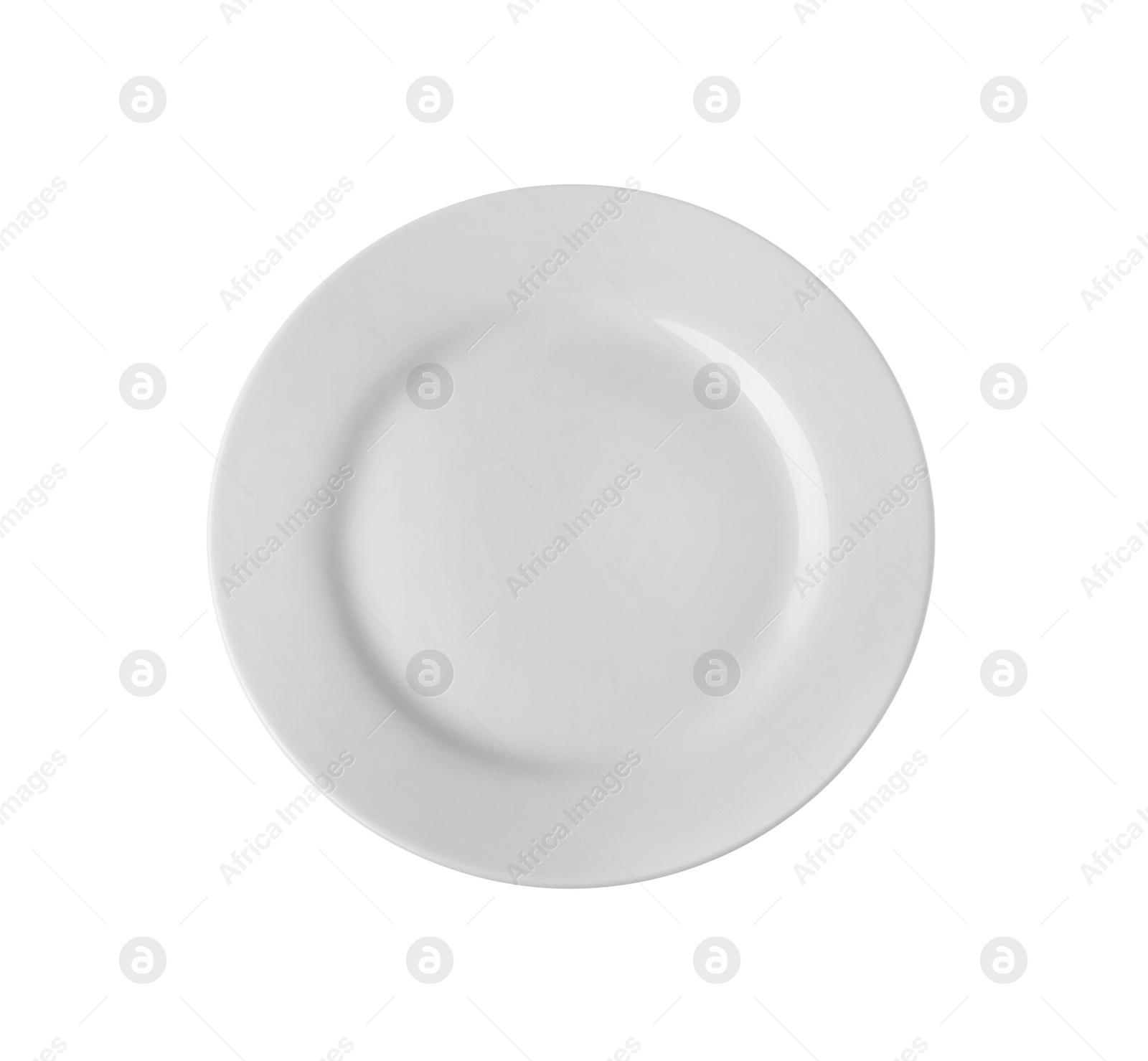 Photo of Empty clean ceramic plate isolated on white, top view