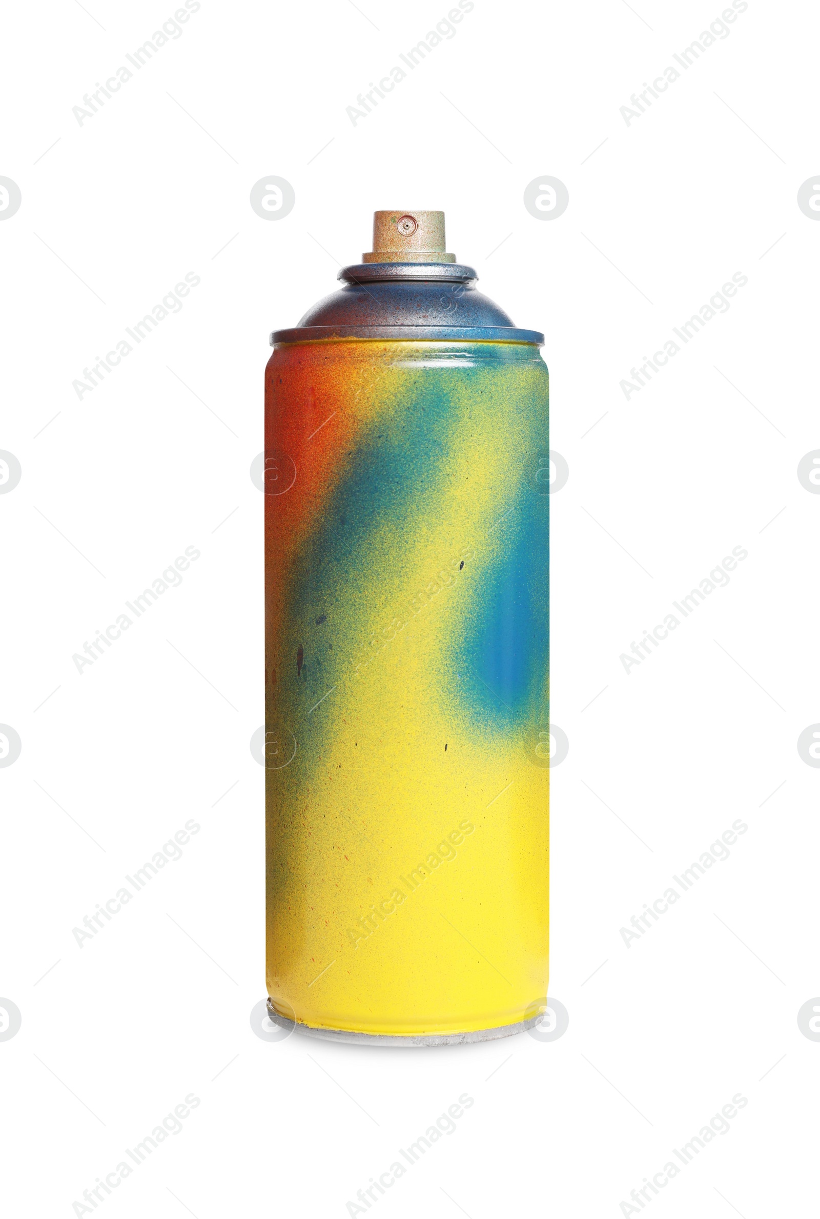 Photo of Used can of spray paint on white background