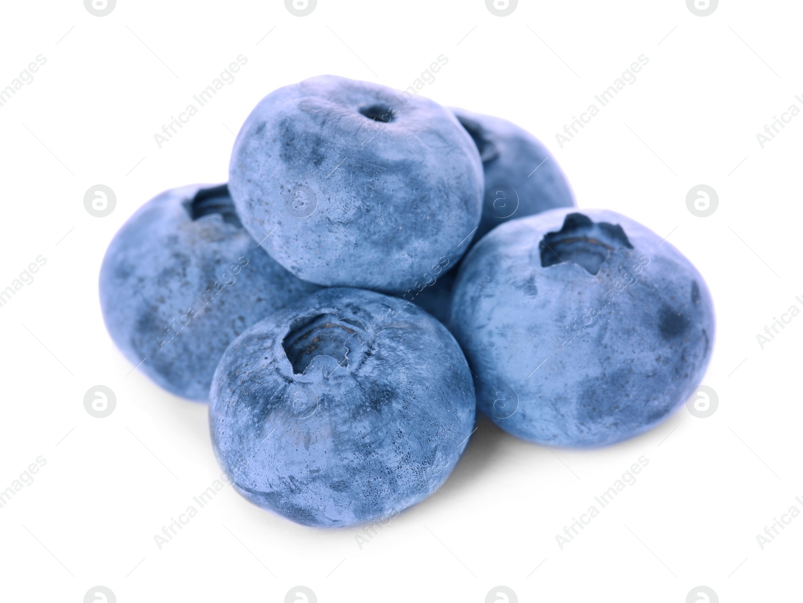 Photo of Tasty fresh ripe blueberries on white background