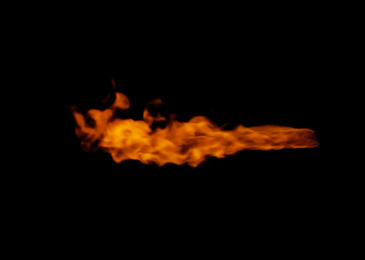 Photo of Beautiful bright fire flames on black background