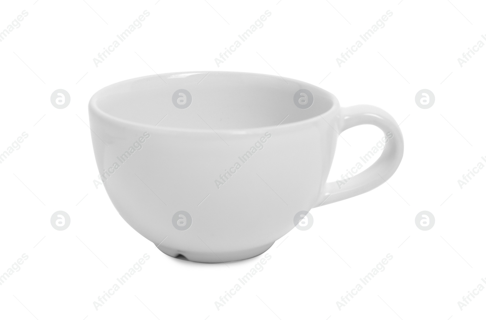 Photo of One new ceramic cup isolated on white