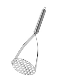 Photo of Potato masher on white background. Kitchen utensils