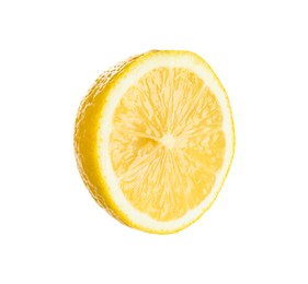 Half of fresh lemon isolated on white