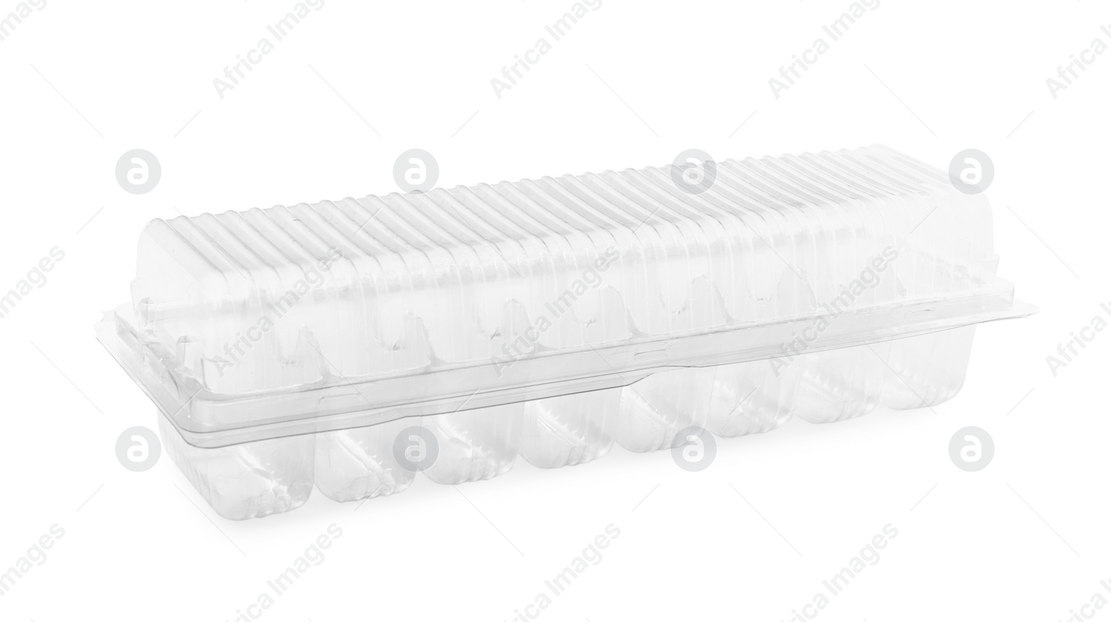 Photo of Disposable plastic lunch box isolated on white