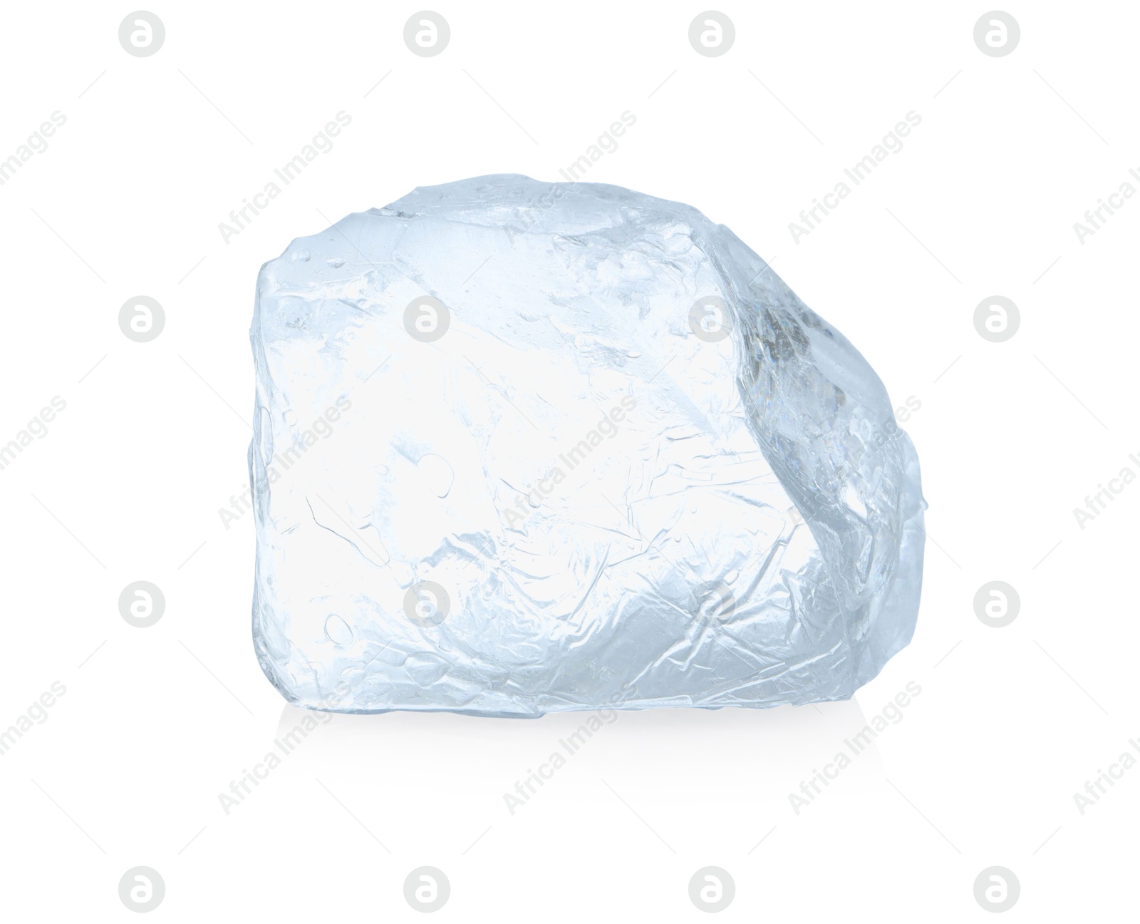 Photo of One piece of clear ice isolated on white