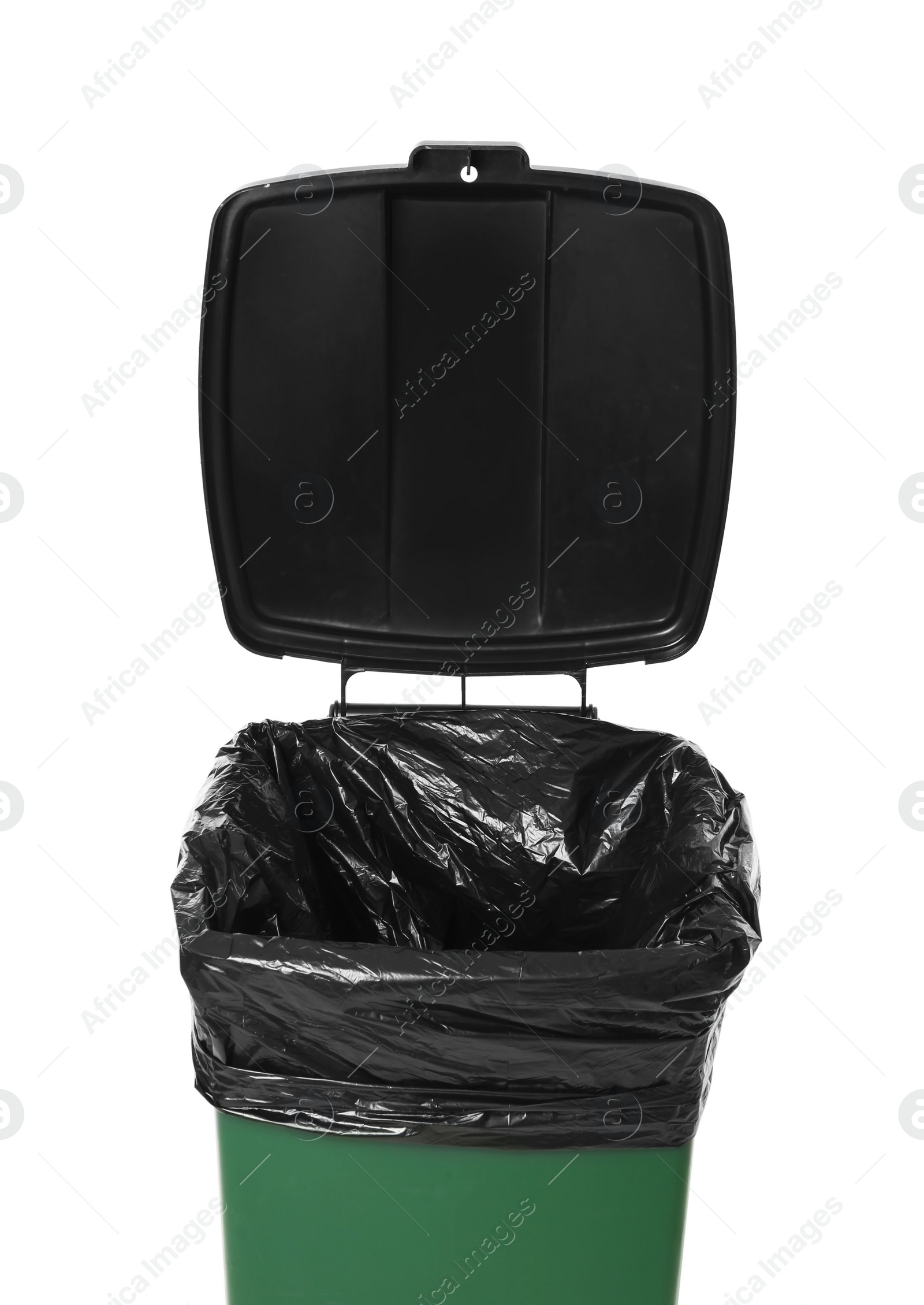 Photo of Trash bin isolated on white. Waste recycling