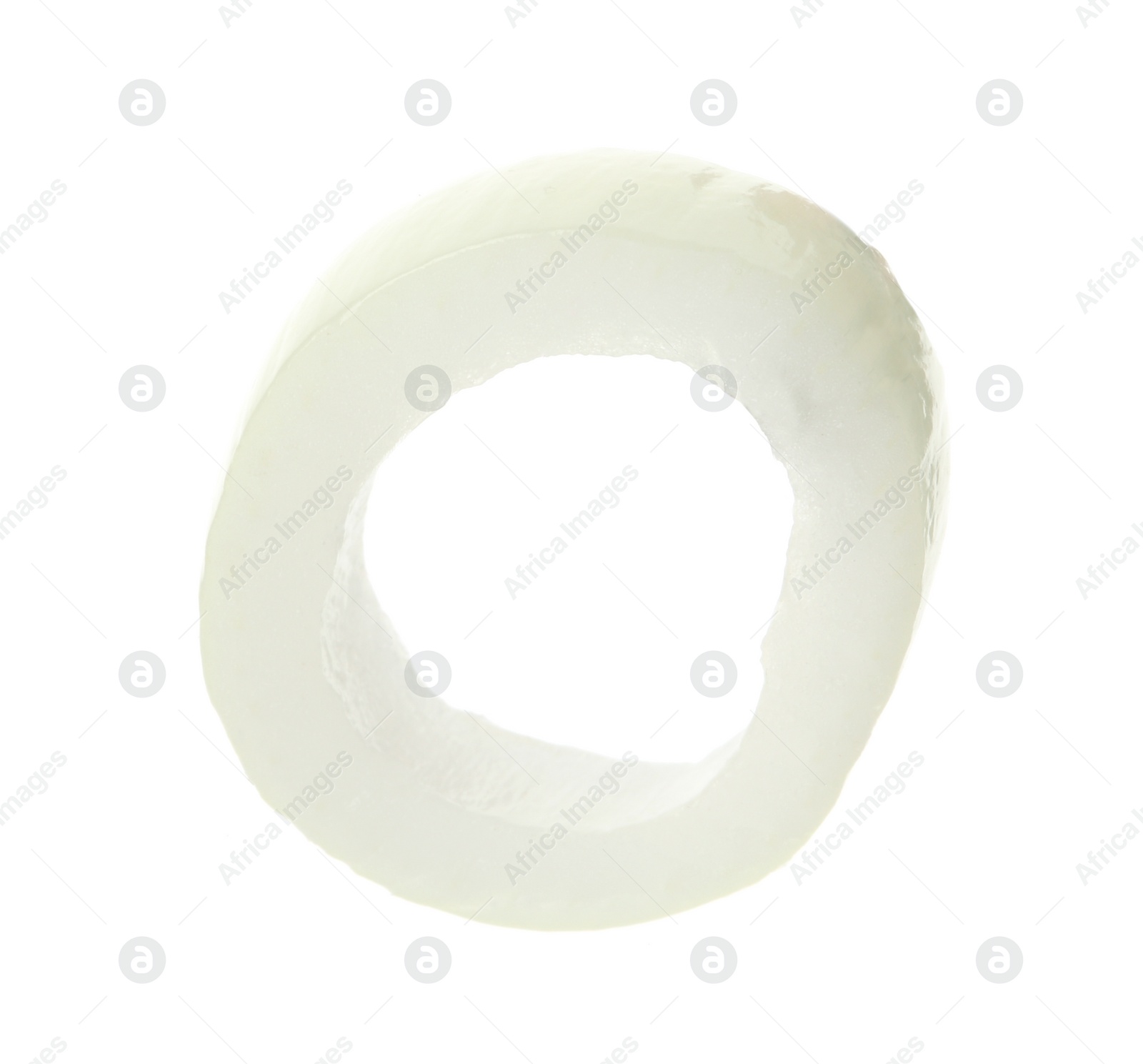 Photo of Fresh tasty onion ring on white background