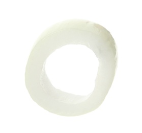 Photo of Fresh tasty onion ring on white background