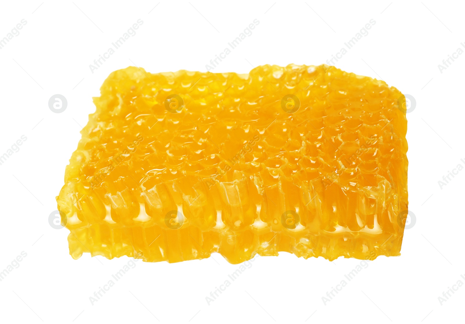 Photo of Natural honeycomb with tasty honey isolated on white