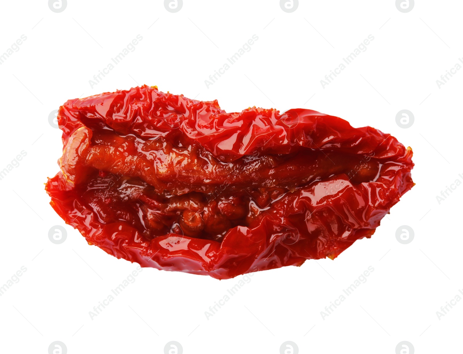 Photo of Tasty sun dried tomato on white background