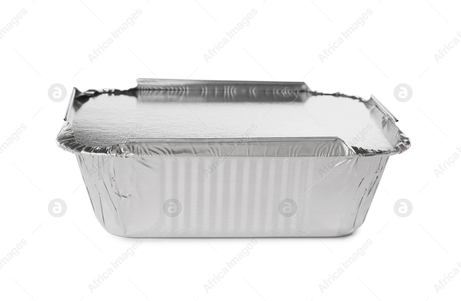 Photo of Foil container for food isolated on white