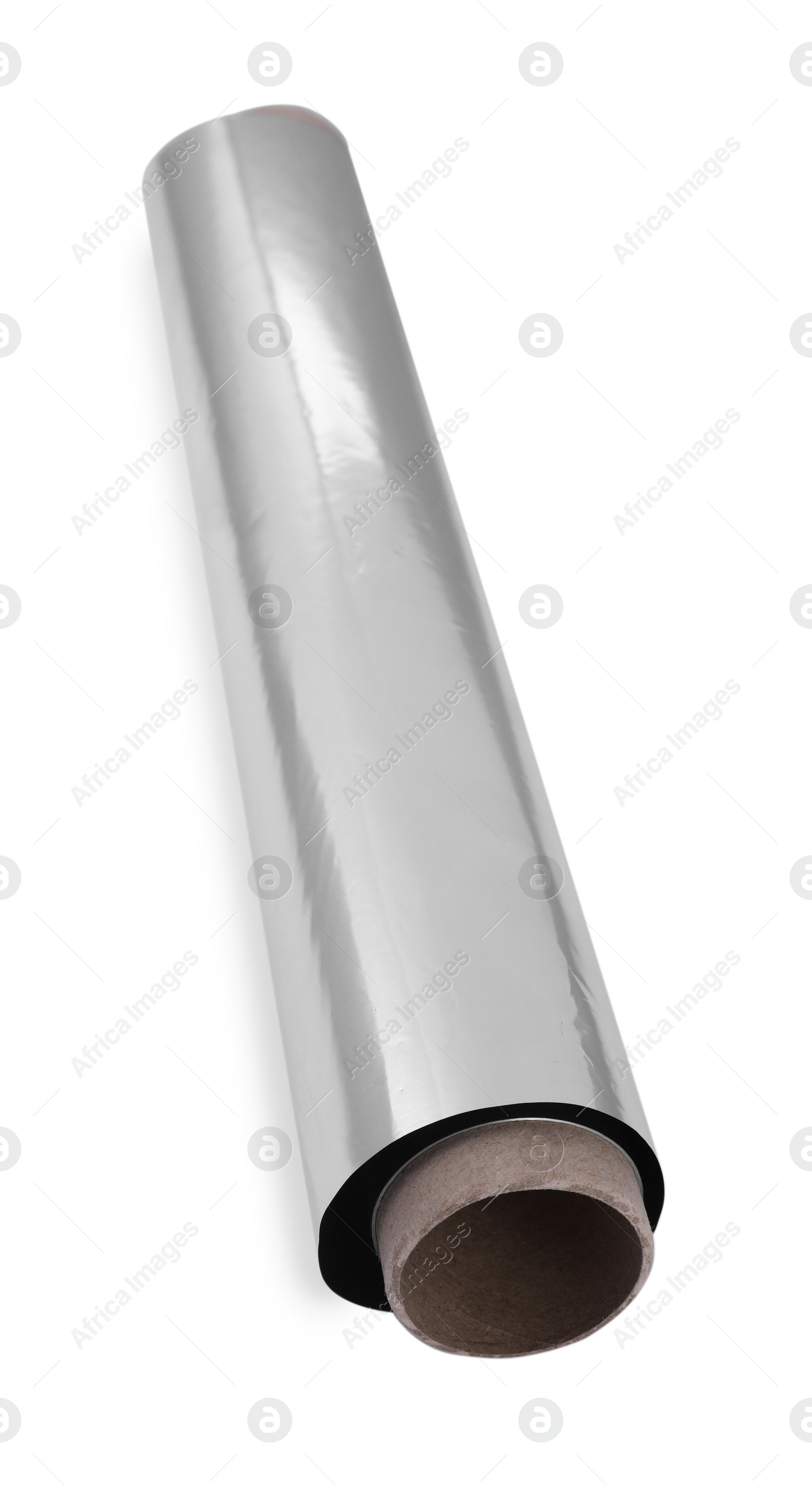 Photo of Roll of aluminum foil isolated on white