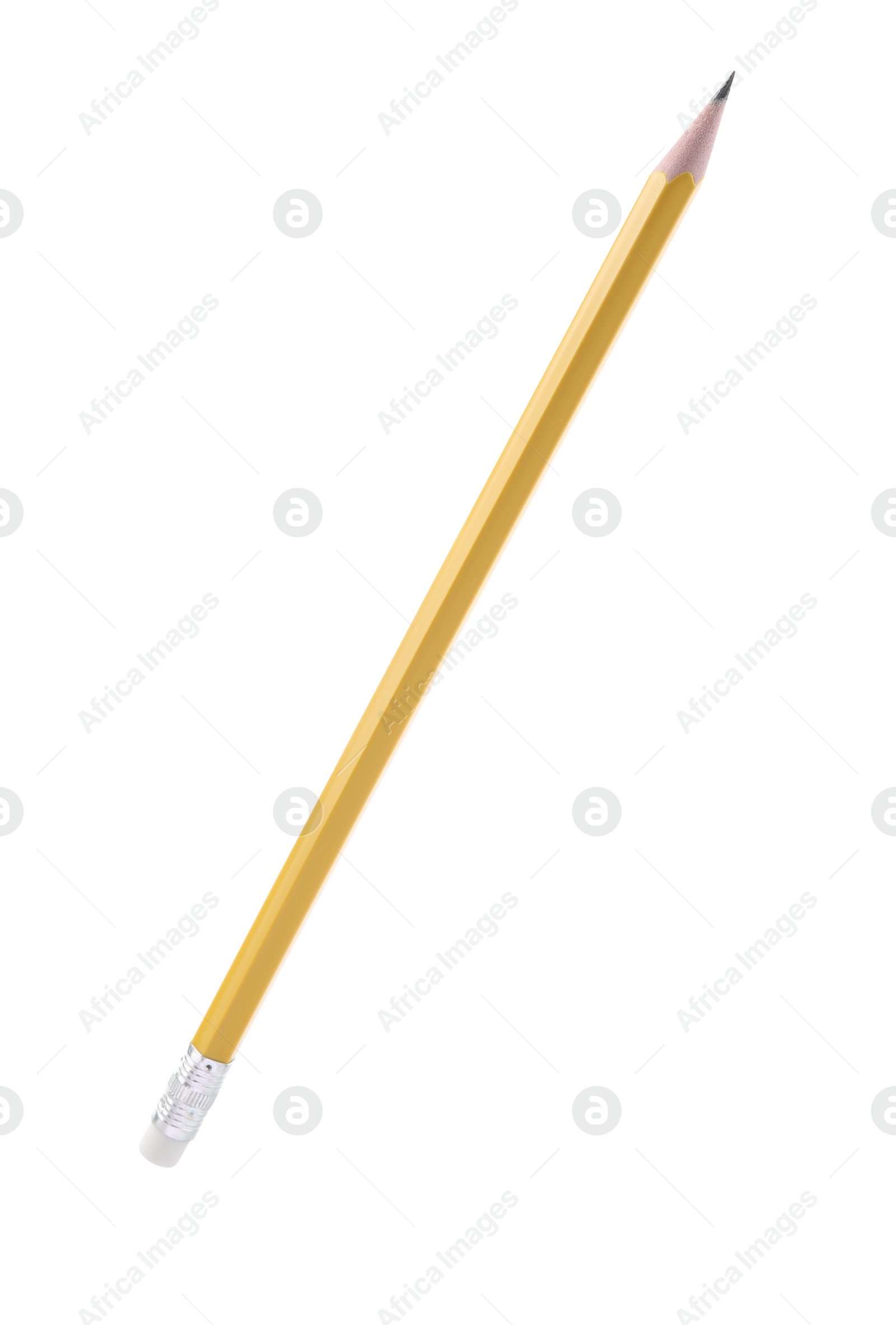 Photo of One sharp graphite pencil isolated on white