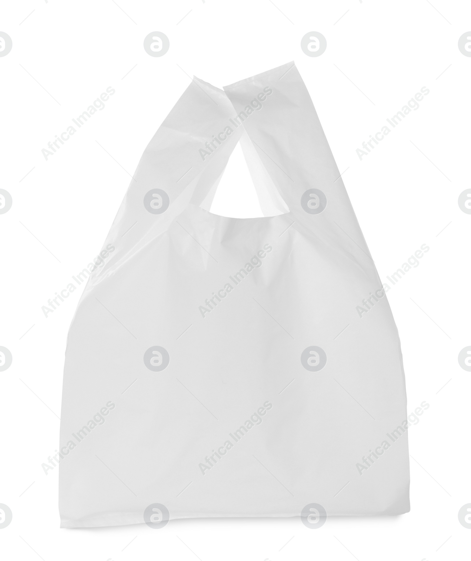Photo of One new plastic bag isolated on white