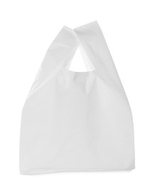 One new plastic bag isolated on white