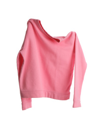Pink sweatshirt isolated on white. Stylish clothes