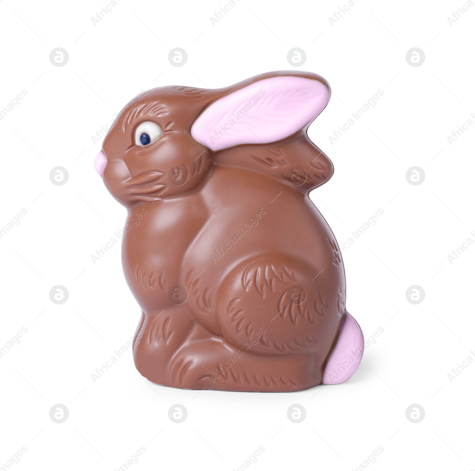 Photo of Chocolate bunny isolated on white. Easter celebration