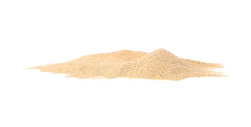 Photo of Heap of beach sand isolated on white