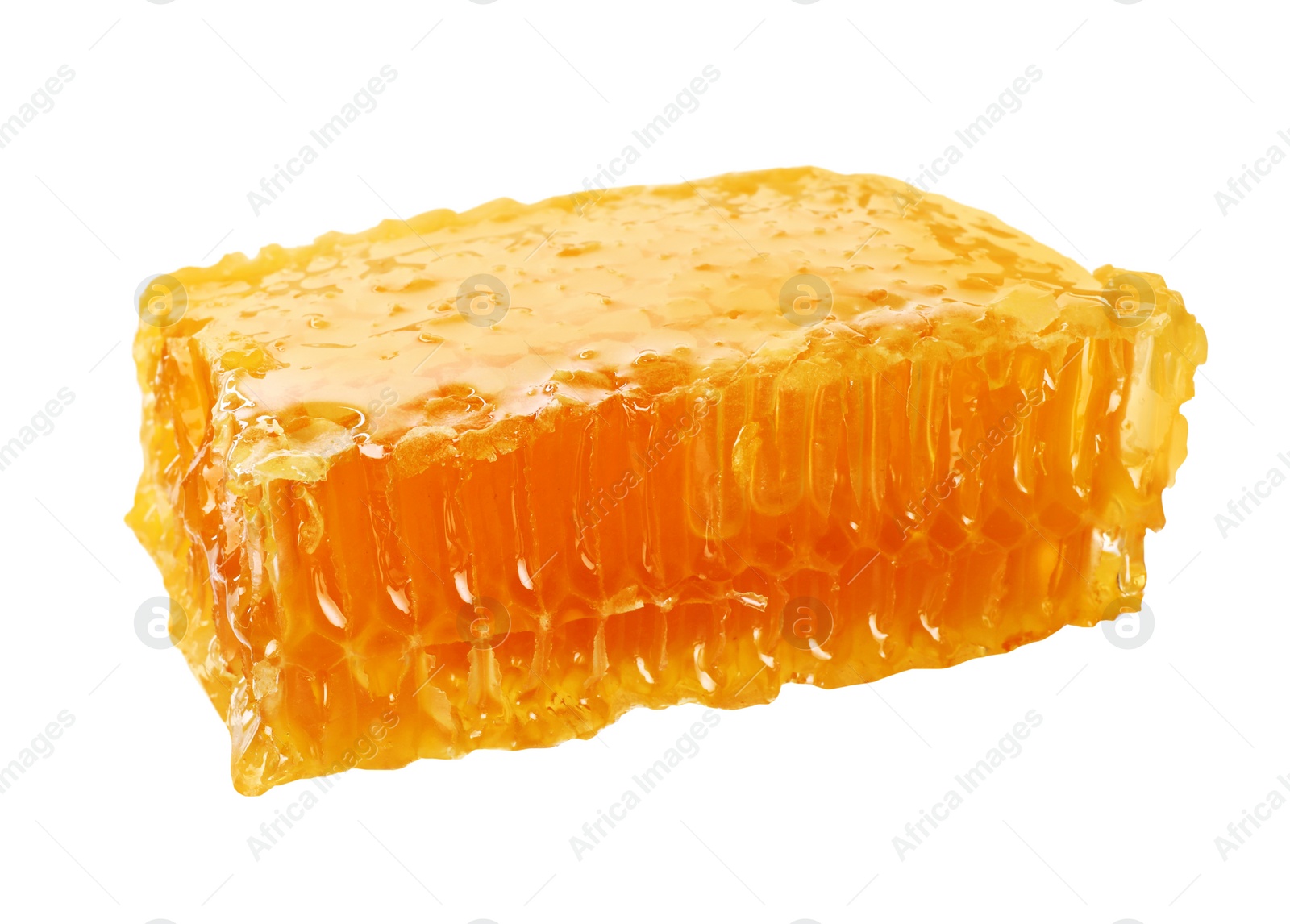 Photo of Natural honeycomb with tasty honey isolated on white