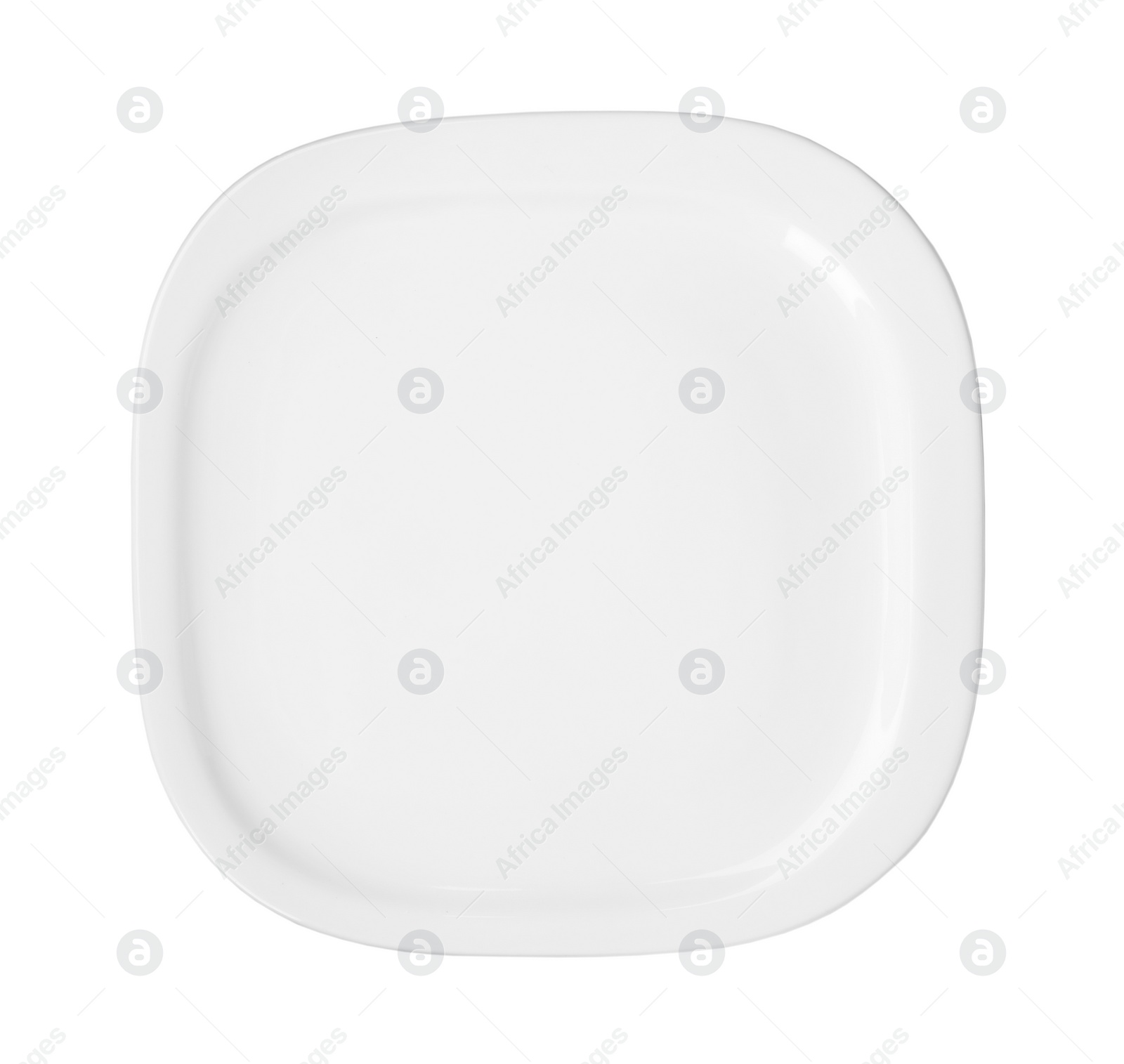 Photo of Ceramic plate with space for text on white background, top view. Washing dishes