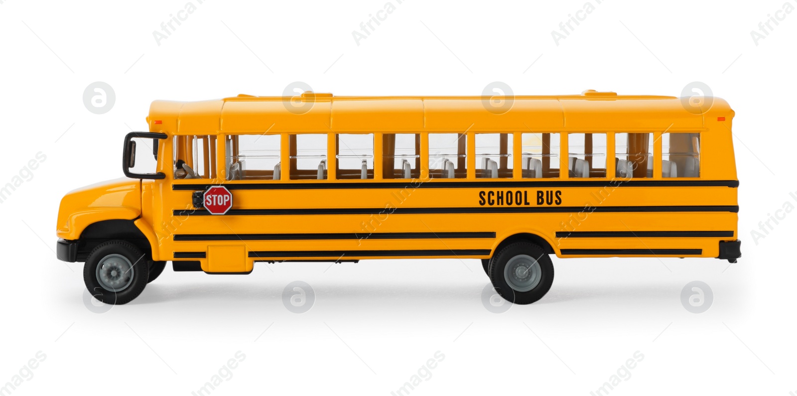 Photo of Yellow school bus isolated on white. Transport for students