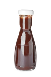 Photo of Bottle of barbecue sauce on white background