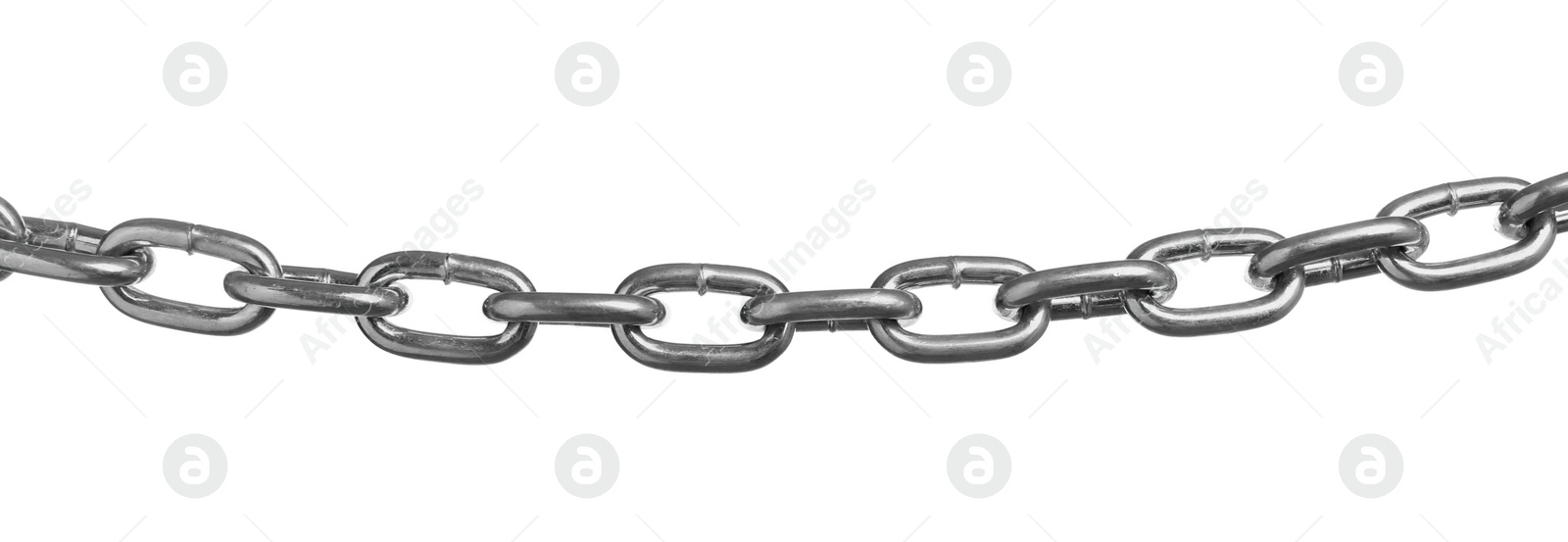 Photo of One common metal chain isolated on white