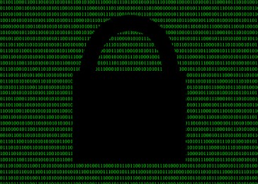 Digital security. Illustration of lock on binary code