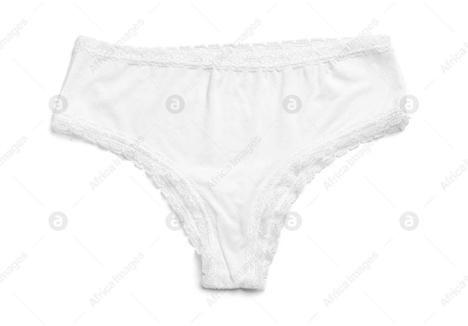 Photo of Elegant women's underwear isolated on white, top view