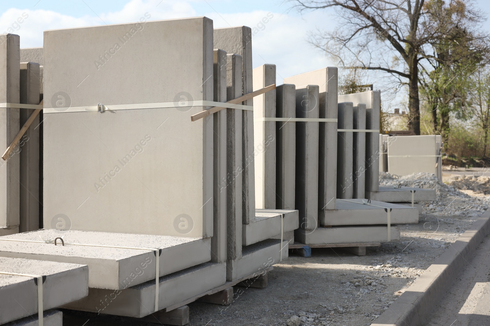 Photo of Heavy concrete blocks outdoors on sunny day