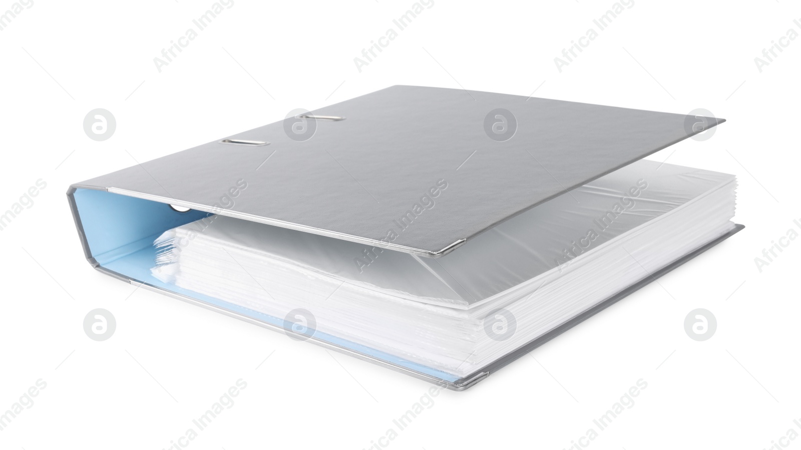 Photo of One grey office folder isolated on white