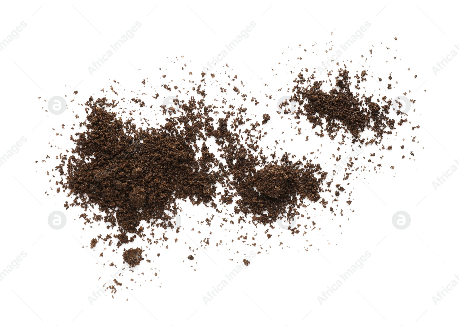 Photo of Pile of soil on white background. Fertile ground