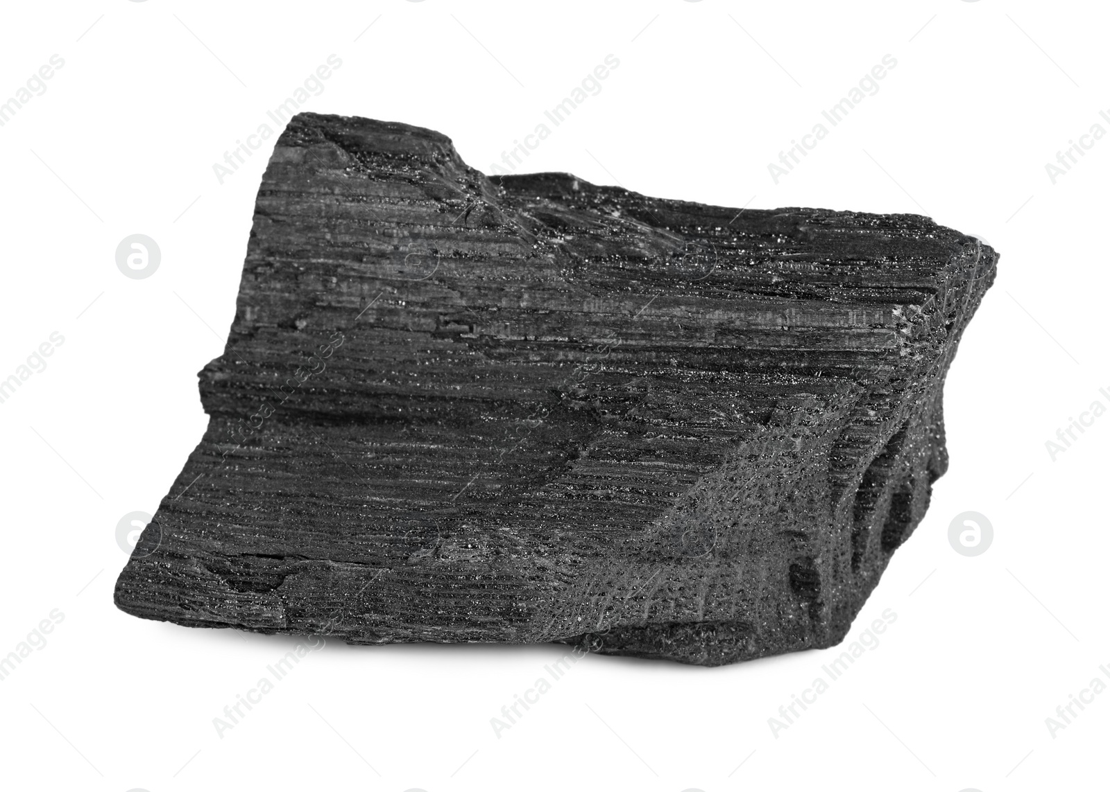 Photo of Piece of coal isolated on white. Mineral deposits