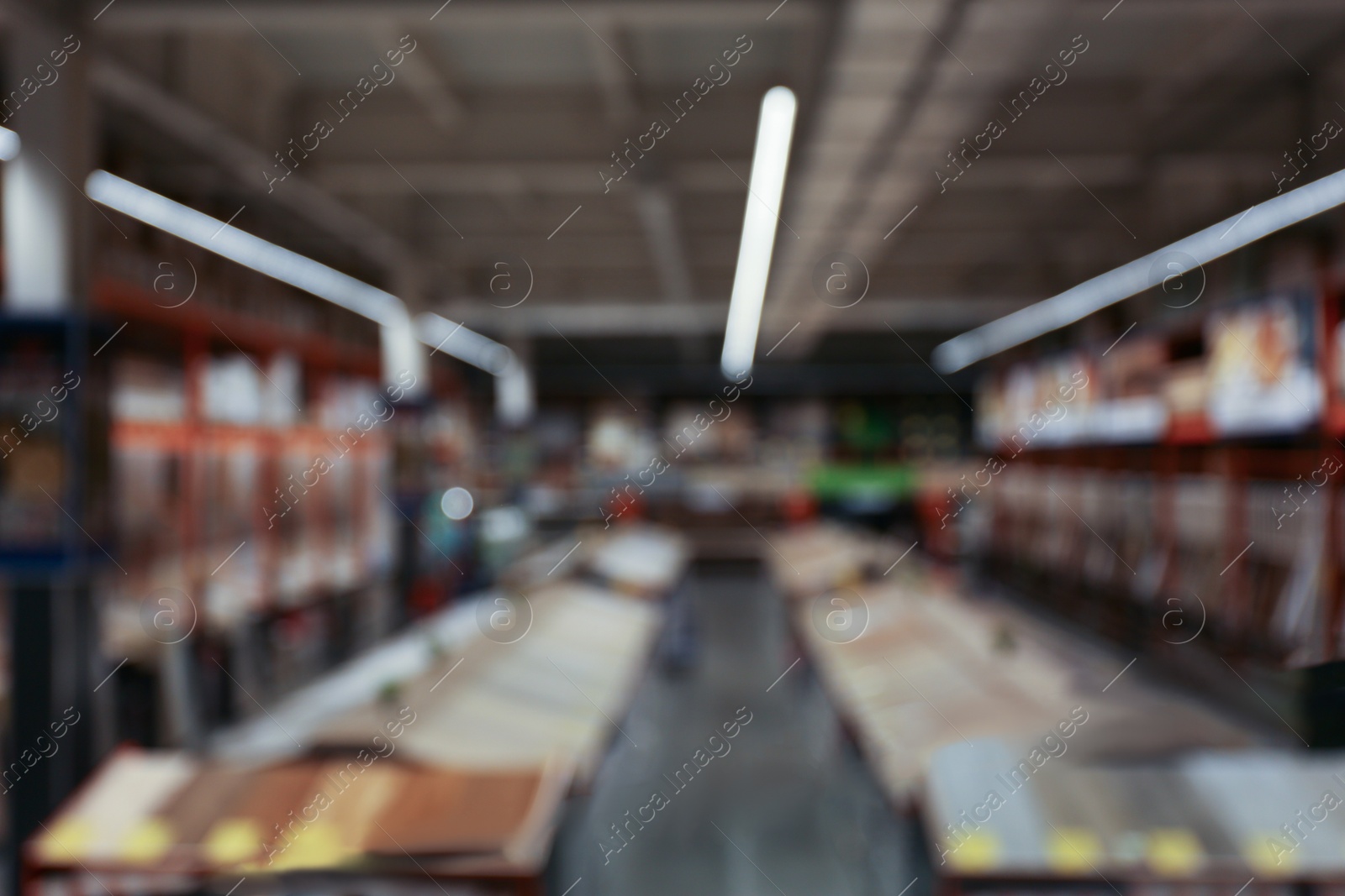 Photo of Blurred view of products on display in shopping mall