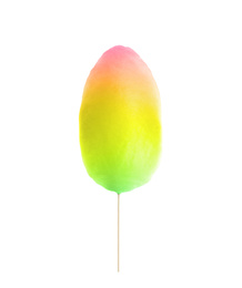 Image of Multicolor sweet cotton candy on white background