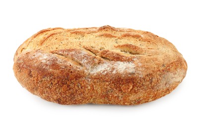 Photo of Freshly baked sourdough bread isolated on white